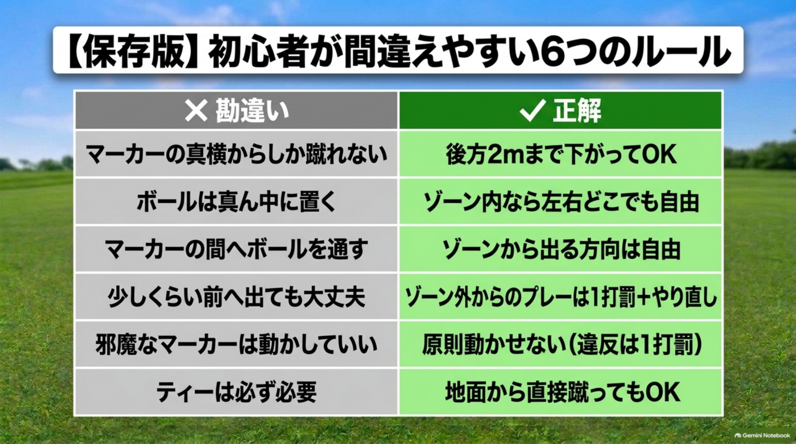 保存版：初心者が間違えやすいティーイングゾーンの6つのルールと正解の一覧表