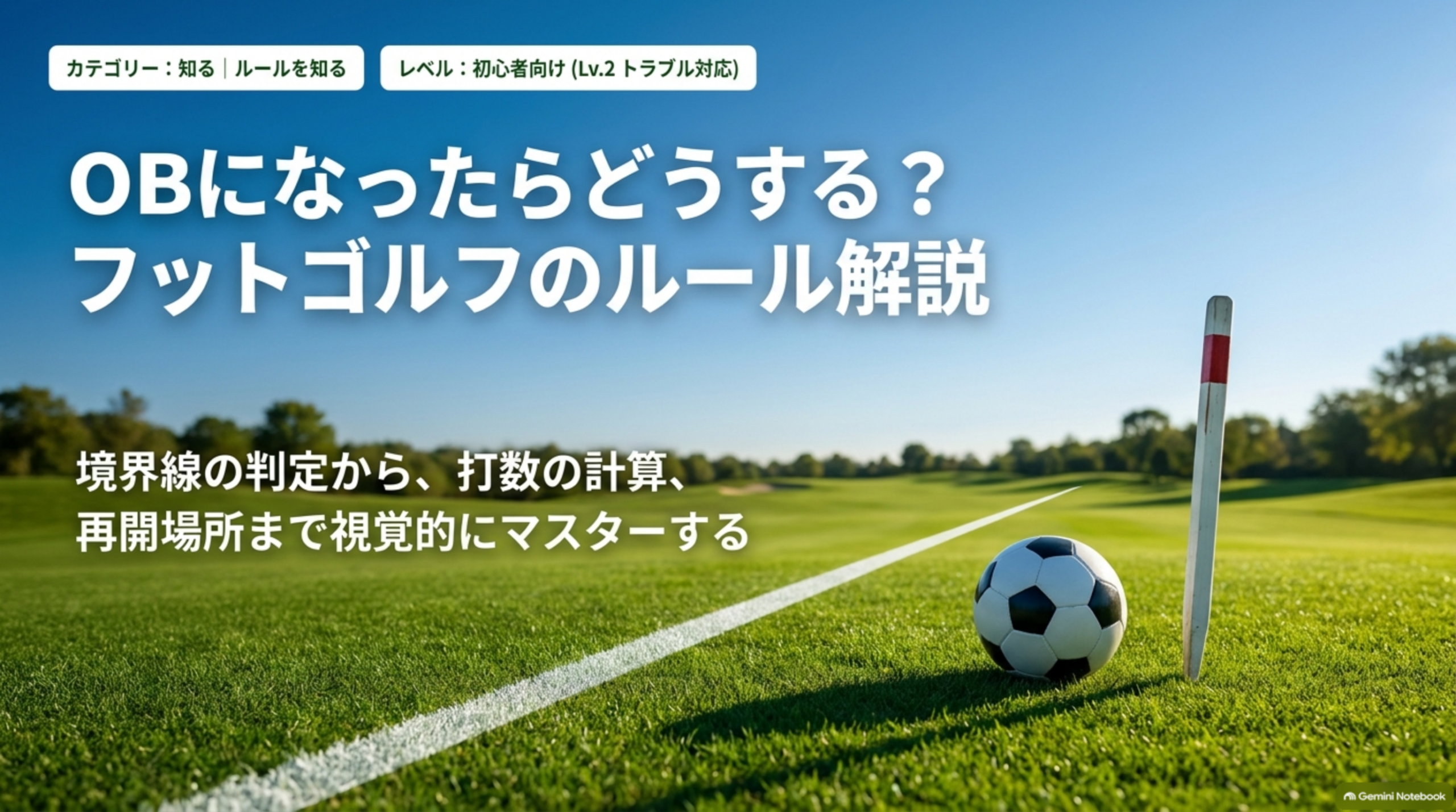 OBになったらどうする？フットゴルフのルール解説｜境界線の判定から打数の計算、再開場所まで