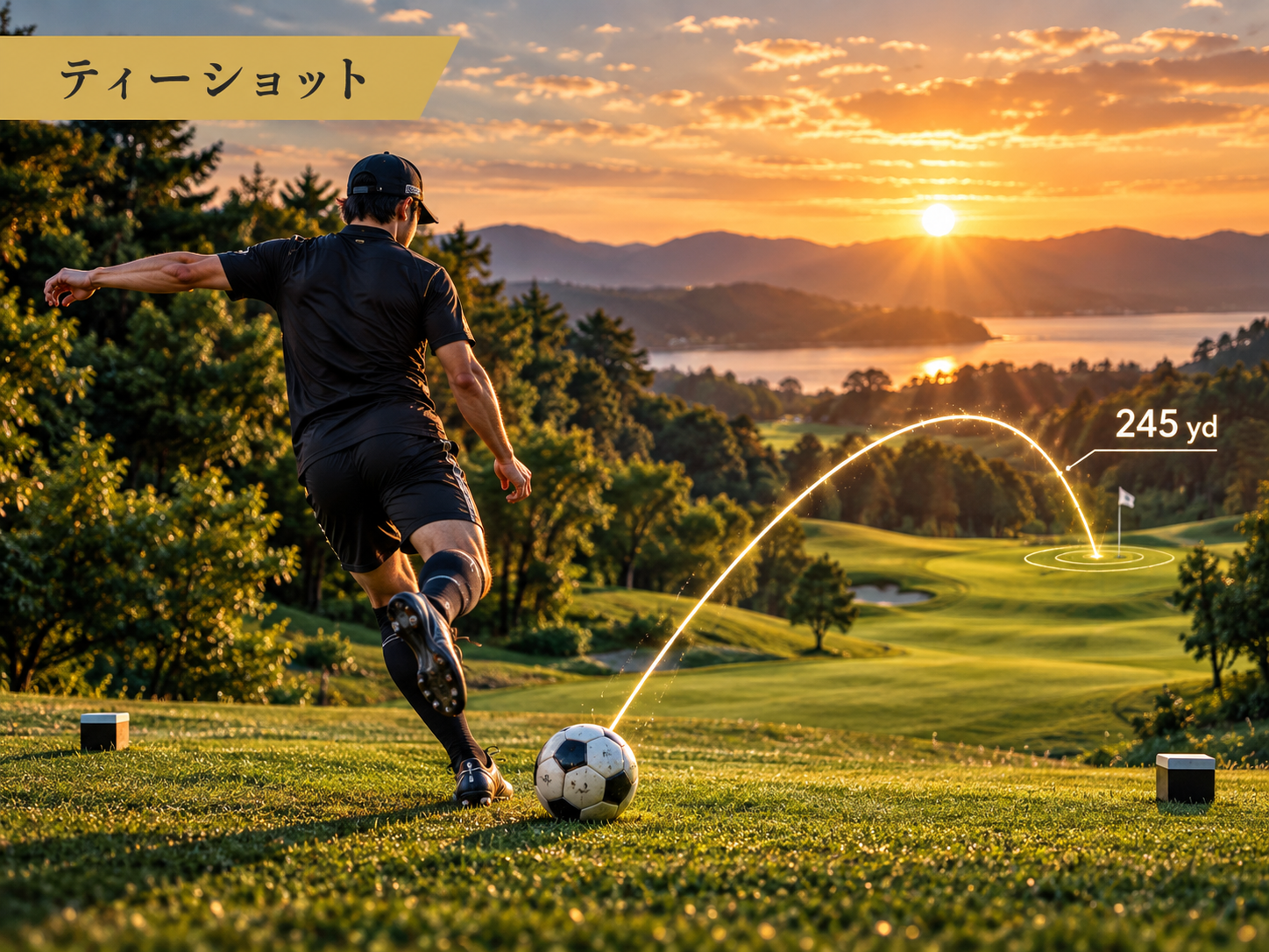 フットゴルフのティーショット