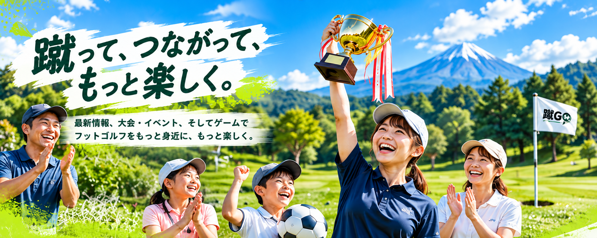 フットゴルフを楽しむ仲間たち