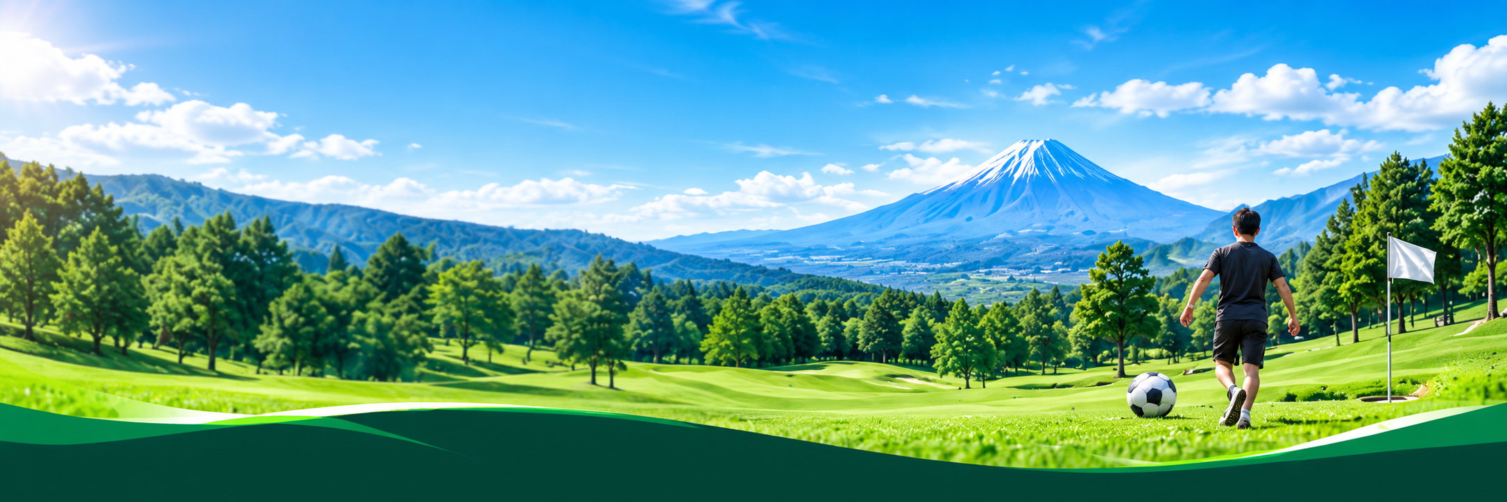 富士山を望むフットゴルフコース