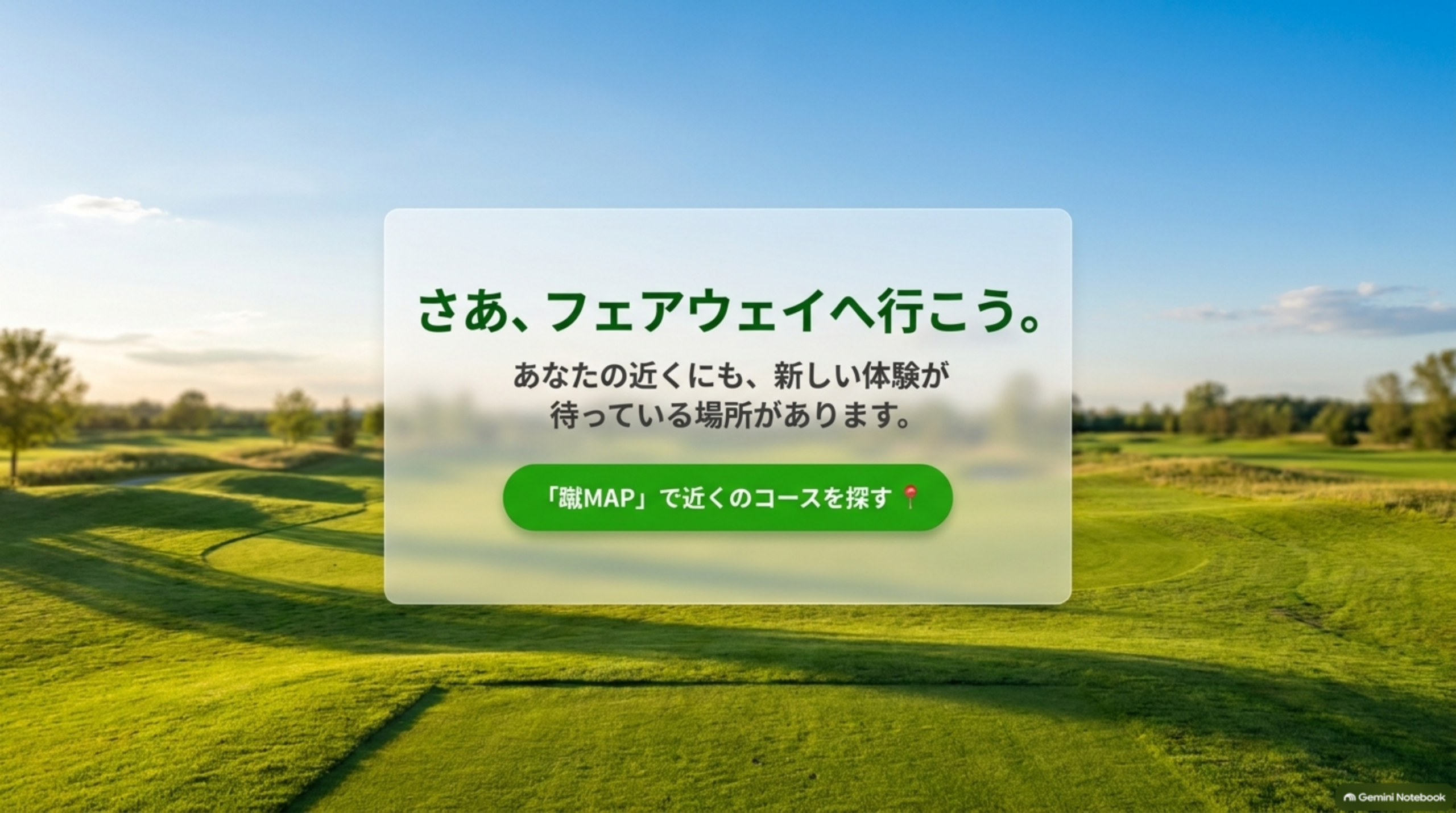 さあ、フェアウェイへ行こう。蹴MAPで近くのコースを探す