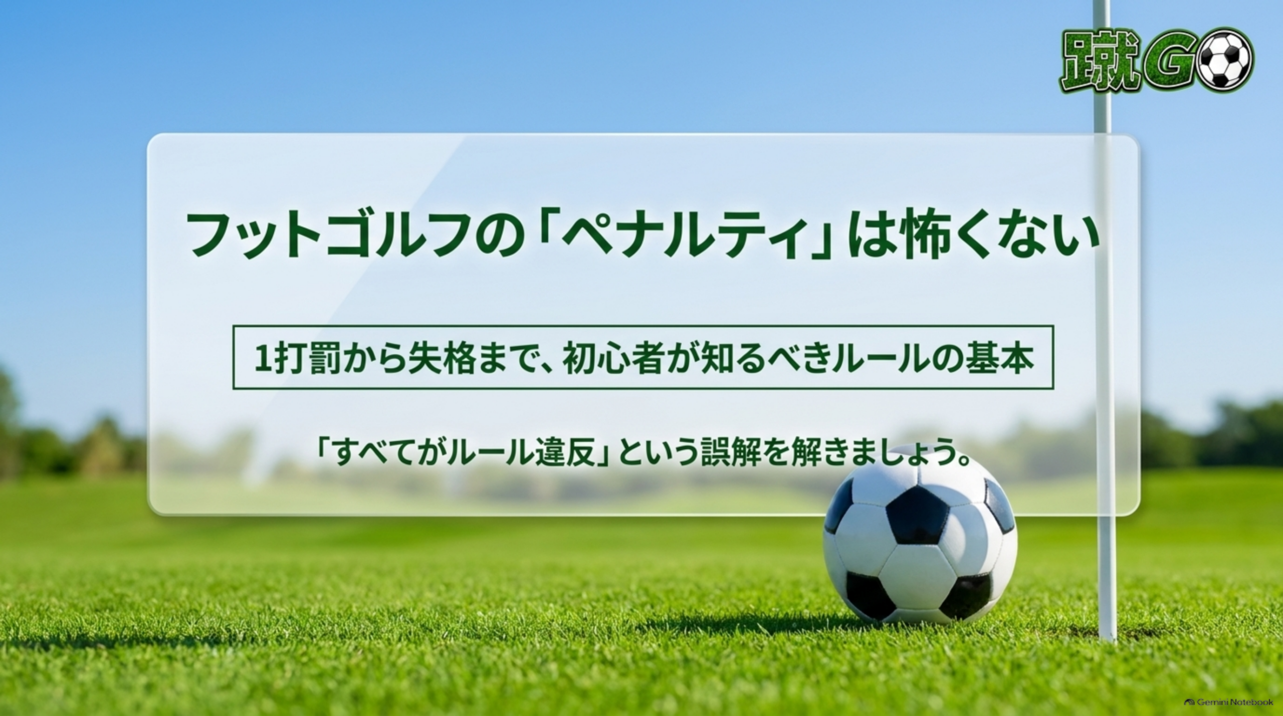 フットゴルフの「ペナルティ」は怖くない。1打罰から失格まで、初心者が知るべきルールの基本。「すべてがルール違反」という誤解を解きましょう