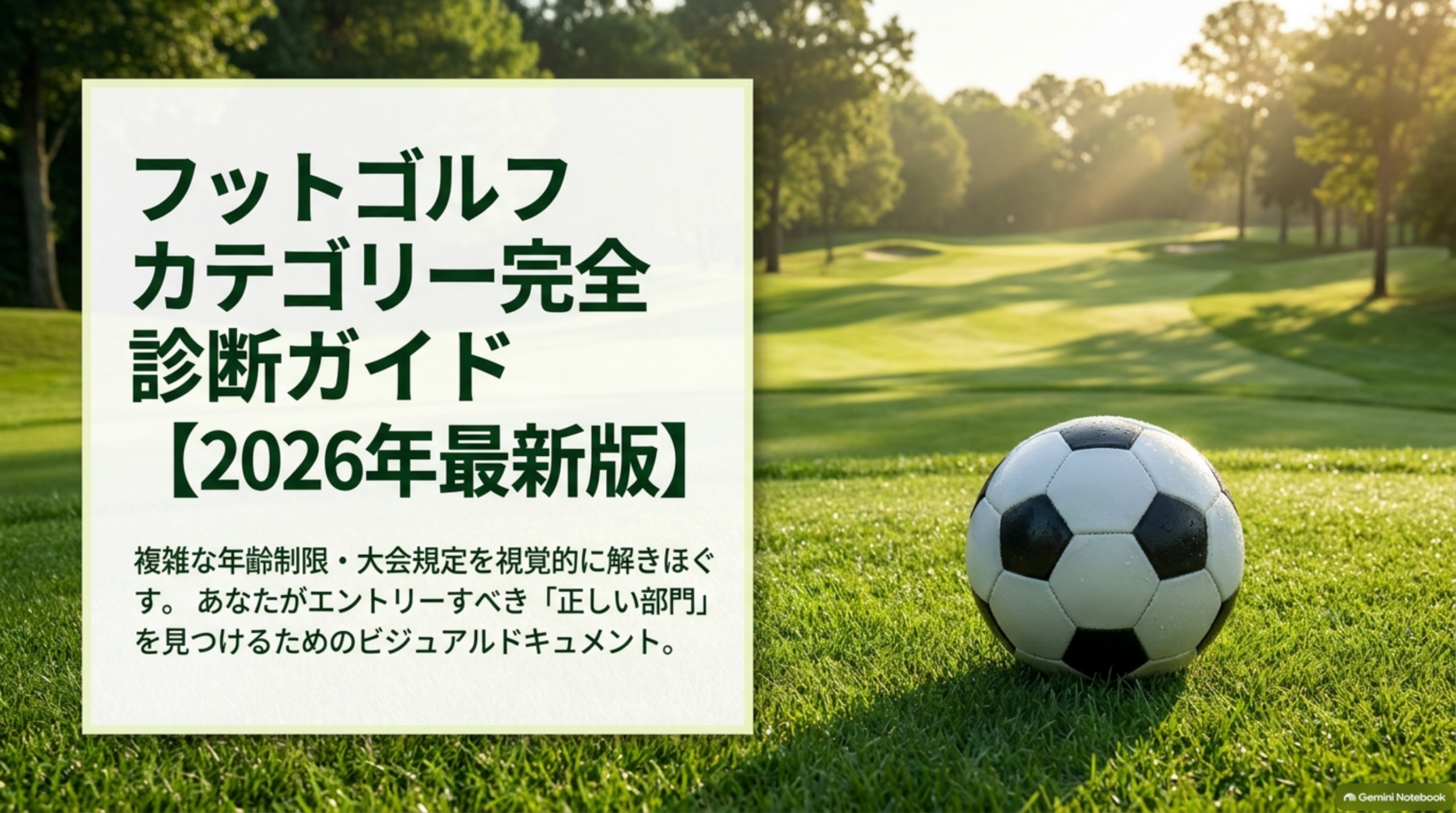 フットゴルフ カテゴリー完全診断ガイド【2026年最新版】のタイトルスライド