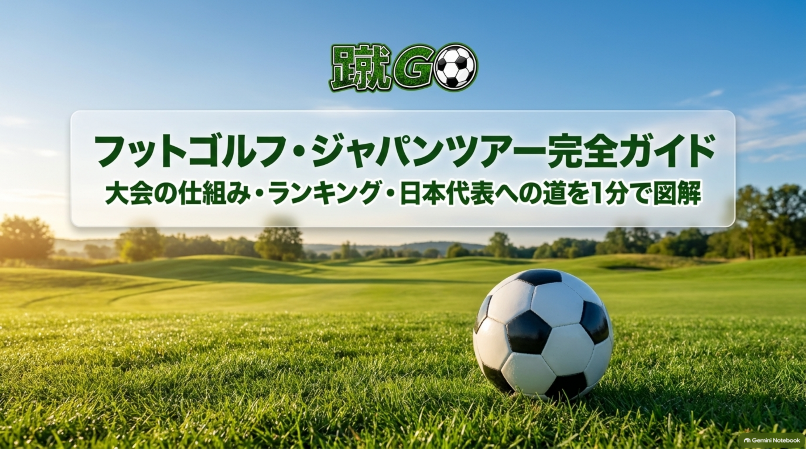 フットゴルフ・ジャパンツアー完全ガイド。大会の仕組み・ランキング・日本代表への道を図解、のタイトルスライド