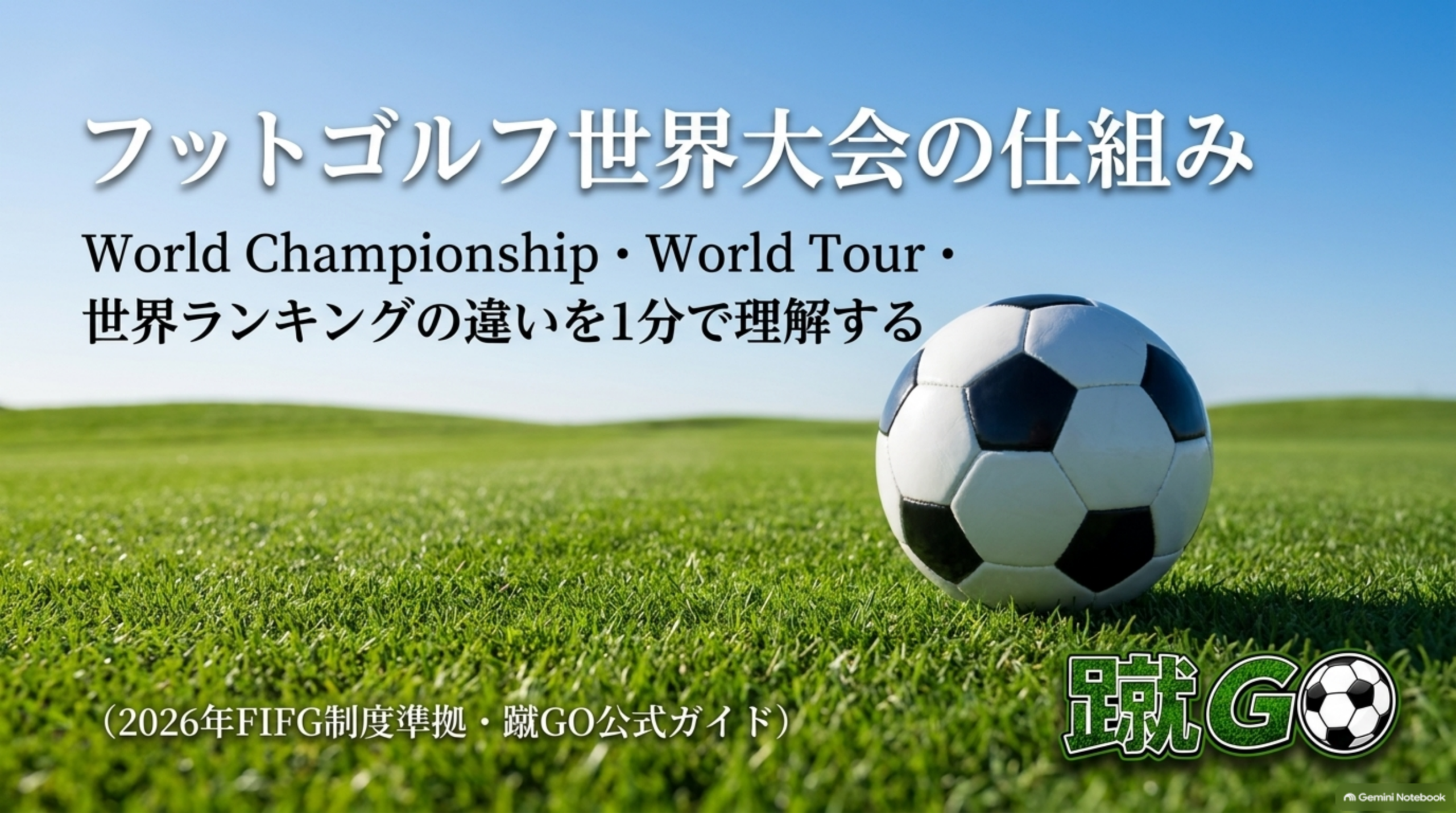 フットゴルフ世界大会の仕組み。World Championship・World Tour・世界ランキングの違い、のタイトルスライド
