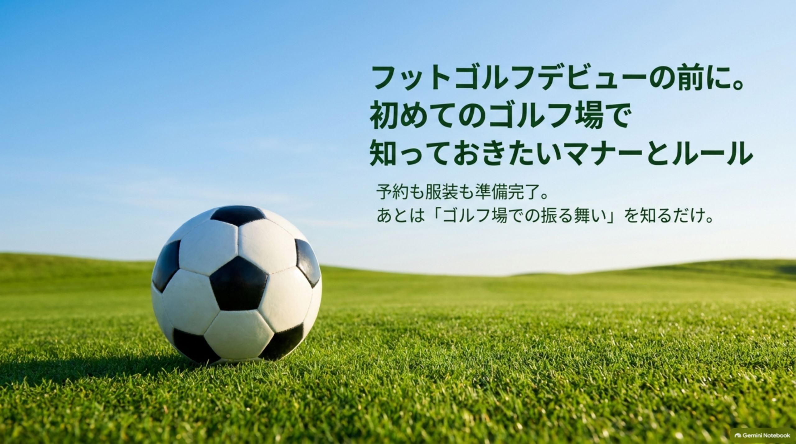 フットゴルフデビューの前に。初めてのゴルフ場で知っておきたいマナーとルール。予約も服装も準備完了。あとは「ゴルフ場での振る舞い」を知るだけ