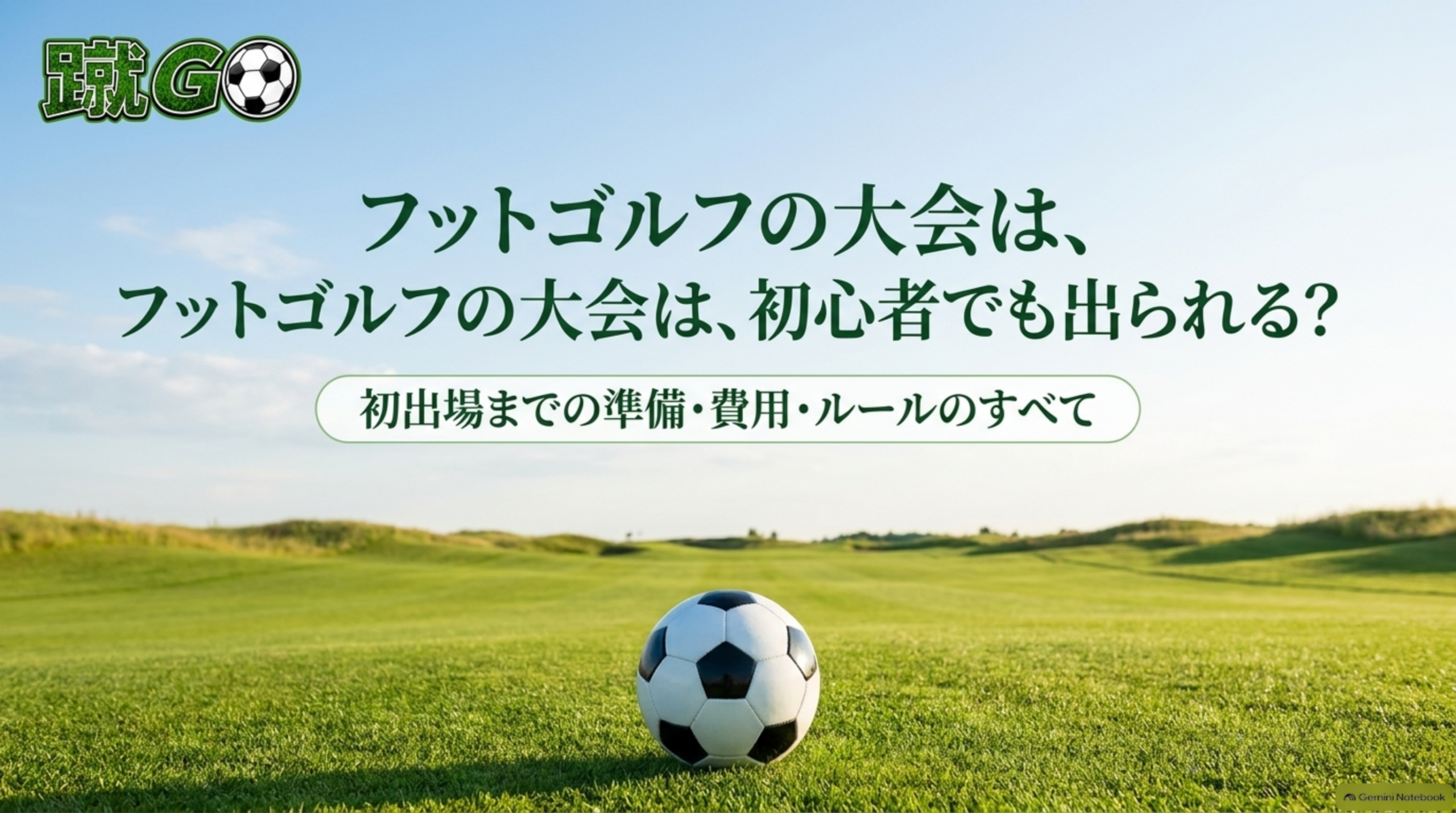 フットゴルフの大会は、初心者でも出られる？初出場までの準備・費用・ルール、のタイトルスライド