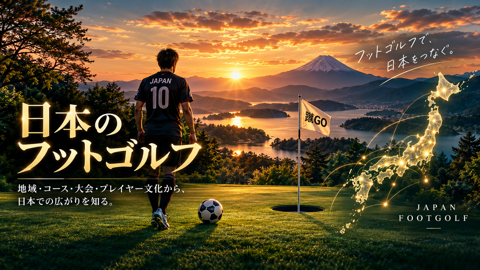 日本各地へ広がるフットゴルフを表現したメインビジュアル